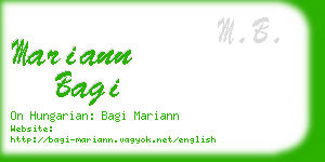 mariann bagi business card